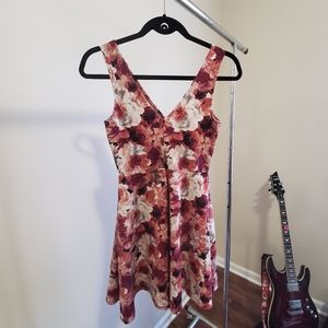 Floral V Neck Dress